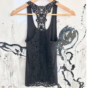 Tee Shop Ribbed Embroidered Racerback Tank Size SM